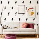 SHYJSHYJ Large Black Vinyl Lighting Bolt Wall Decals, Peel and Stick Modern Thunder Stickers for Teens Boys Girls Students Bedroom Living Room Dorm Office Home Wall Art Decor
