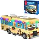 Christmas Cousin's RV Building Kit, LED Christmas Holiday Snow Village RV, 10.1 Inch Christmas RV Compatible with Lego Gifts for Boys, Girls, Family, and Friends (532 Pcs)