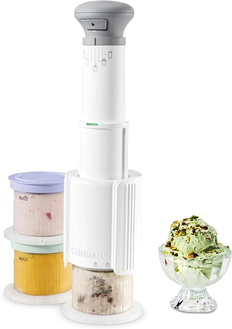 Cuisinart Ice Cream Maker Cuisinart FastFreeze 5-in-1 Ice Cream, Milkshakes, Slushies, Sorbets and Mix-Ins, Freeze Wand, Two 0.5-Pint Mixing Cups with Lids, Easy to Clean, ICE-FD10