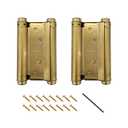 Pair of 5" Double Action Spring Hinge Stainless Steel Cafe Saloon Door Swing Self Closing Brass with Screws