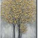 Yotree Paintings, 24x48 Inch Paintings Oil Hand Painting Blue-gray Tree Painting 3D Hand-Painted On Canvas Abstract Artwork Art Wood Inside Framed Hanging Wall Decoration Abstract Painting