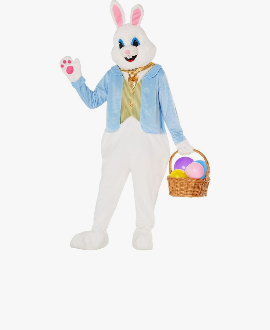 Morph Easter Bunny Costume Adult Deluxe Rabbit Mascot Outfit for Men - Perfect for Easter Costumes and Events (L)