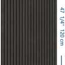 4-Piece Wood Slat Wall Panel for Interior Wall Decor Noise Cancelling 47.2" x 23.6" Peel and Stick Acoustic Decorative 3D Sound Absorbing Wall Paneling, Black Grey, 4pcs - 47.2" x 23.6"