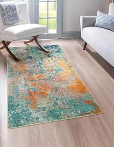 Morebes Colorful Modern Abstract Classroom Rug, 3x5 Washable Rug Non Slip for Entryway, Soft Flurry Throw Rugs Kitchen Mat Indoor Floor Capet for Office Living Room Bathroom Bedroom