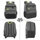 Summit Ridge Travel Backpack for Men and Women, Spacious Work Daypack with Water Bottle Pockets (Gray)