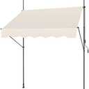 SMONTER Manual Retractable Awning, 78" Non-Screw Outdoor Patio Awning Sunshade Shelter, Height Adjustable Sunshade Patio Door Window Awning Canopy for Backyard, Garden, Balcony, Beige