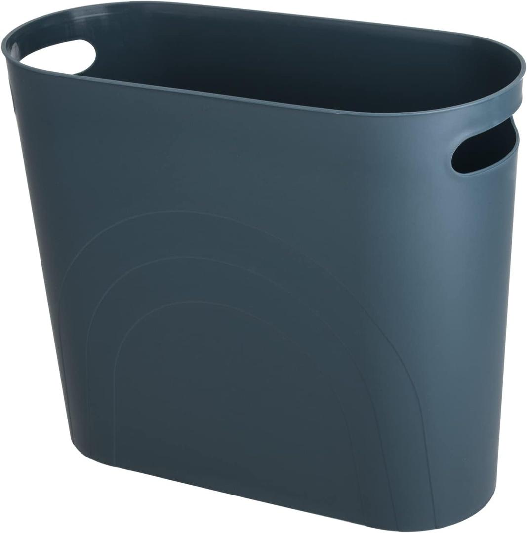 Small Trash Can Garbage Can Container Bin with Handles 3 Gallons Plastic Wastebasket for Bathrooom, Bedroom, Office, Kitchen, Laundry Room, Dorm Room - Teal Blue, 1 Pack