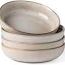 GBHOME 9'' Large Ceramic Pasta Bowls, 38oz Stoneware Pasta Serving Bowls Set of 4 for Kitchen, Wide Bowls for Fruit,Pasta,Salad,Oatmeal,Meal, Microwave Safe, Reactive Glaze-Cappuccino