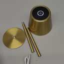 Cordless Table Lamp, Portable Battery Operated Lamp with 3 Color Temps and Stepless Dimming, Rechargeable Table Lamp for Dinner, Desk, Cafe, Outdoor (Brushed Gold) (1 Pack)