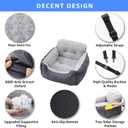 Oiilores Dog Car Seat for Small Dogs, Washable Pet Booster Car Seats with Clip-On Safty Leash, Comfy Deluxe Plush Carseat with Storage Pockets, Puppy Travel Carrier Bed for Dogs Under 25 lbs, Grey