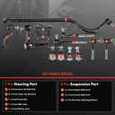 A-Premium 13Pcs Front Suspension Kit, Upper Lower Ball Joint, Inner Outer Tie Rod End & Adjusting Sleeve, Idler Arm, Pitman Arm, Track Bar, Compatible with Dodge Ram 1500 1994 1995 1996, RWD Only