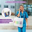 2 x Dripykiaa Nurse Tote Bag Perfect Nurse Gifts for Women, Canvas Nursing Bag with Chenille Letter Patches and Zipper Pocket