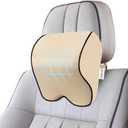 Car Neck Pillow, Comfortable Car Headrest, Car Neck Support Pillow for Neck Pain Relief, Memory Foam and Breathable Removable Cover, Comfortable Ergonomic Design (Beige)