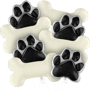 KatchOn, Large Dog Balloons - 29 Inch, Pack of 8 | Dog Balloons for Birthday Party, Paw Print Balloon | dog Party Decorations, paw Balloon | Lets Pawty Birthday Decorations (Black)