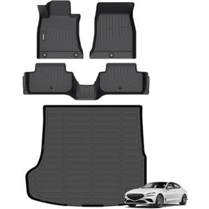 ANBINGO-Floor Mats & Cargo Liner for 2026 2025 2024 2023 2022 2021 2020 2019 Genesis G70 RWD Car Mats All Weather Floor Liner Non-Slip Waterproof Durable TPE Rubber G70 RWD Accessories