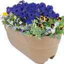 EMSCO Group Bloomers Railing Planter with Drainage Holes 24" Weatherproof Resin Planter Sand