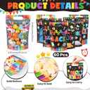 Kosiz 60 Pcs Back to School Gift Bags with Handles Plastic Welcome Back Sealing Candy Treat Goodie Cookie Bags Bulk for First Day of School Classroom Birthday Party Favors Supplies