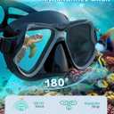 Greatever Dry Snorkel Set, Panoramic Wide View Anti-Fog Scuba Diving Mask, Professional Snorkeling Gear for Adults Kids