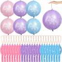 Leitee 36 Pcs 18 Inch Snowflake Punch Balloons Winter Theme Party Favors Carnival Prize Bounce Punching Balloons with Rubber Band Handle for Birthday Party Daily Game School