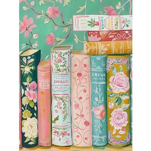 CSZPPQAF Paint by Number Kit for Adults, Book Flower Paint by Number Kits on Canvas, DIY Color Oil Painting for Home Wall Decor 12X16inch