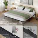 VASAGLE King Metal Bed Frame 14 Inches Tall, 1100 lb Weight Capacity, No Box Spring Needed, with Under-Bed Storage, Easy Setup, Heavy-Duty Platform Bed, Mattress Retainers, Matte Black URMB654BD02S