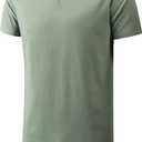 KLIEGOU Mens Hipster Hip Hop Ripped Round Hemline T Shirt Army Green S (Green, S)