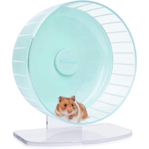 Niteangel Super-Silent Hamster Exercise Wheels: - Quiet Spinner Hamster Running Wheels with Adjustable Stand for Hamsters Gerbils Mice Or Other Small Animals (L, Mint Green) (Large)