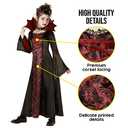 Morph Vampire Costume for Girls - Scary Kids Halloween Vampire Outfit - Spooky Girls Dress Up Costume (Large)