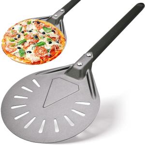 RTT Turning Pizza Peel with 8" Aluminum Round Pizza Paddle,23.6" Overall,Outdoor Pizza Oven Accessories