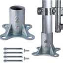 HOOBBS Chain Link Fence Post 2 1/2" Floor Flange, Pipe Flange Galvanized Fence Post (1)