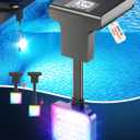 Solar Pool Lights for Inground Pools,Upgraded Solar Lights with LCD Pool Thermometer, Underwater Submersible Led Light for Pool Accessories, Swimming Pool Lighting with 10 Light Modes, 1PC