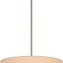 VONLUCE Modern Chandeliers, 18" Drum Chandeliers with 2-Layer Fabric Shade, 4-Light Pendant Light Fixture with E26 Base, Light Fixture for Dining Room Bedroom Living Room, Linen Shade & Nickel Finish