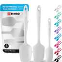 DI ORO Silicone Spatula Set - Rubber Kitchen Spatulas for Baking, Cooking, & Mixing - 600°F Heat-Resistant & BPA Free Silicone Scraper Spatulas for Nonstick Cookware - Dishwasher Safe (3pc, Stone)