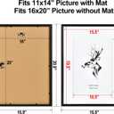 Yaetm 16x20 Frame Matted to 11x14 Set of 4, Solid Wood Black Picture Frame 16x20 for Photos, Posters & Art Prints, Wall Gallery for Horizontal and Vertical Wall Mount (4 pack, Black)