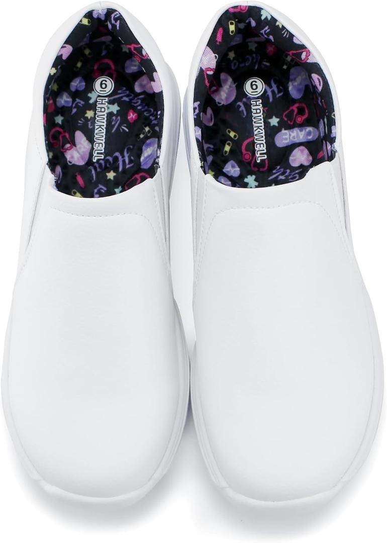 Hawkwell Women's Slip On Lightweight Slip Resistant Comfort Nursing Shoes, Size 9