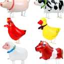 KESOTE Farm Animal Balloons, 6 Pack Inflatable Farm Animals Walking Balloons for Birthday Party Decorations Farm Animal Birthday Party Supplies