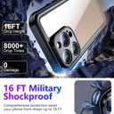 Temdan Compatible with iPhone 16 Pro Max Case Waterproof, Built-in Screen & Camera Protector IP68 Underwater Full Body 16FT Military Dropproof Shockproof Phone Case 6.9"-Black/Clear