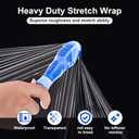 Stretch Film, RAZCC Stretch Wrap Industrial Strength, Shrink Wrap for Pallet Wrap, Heavy Duty Clear Plastic Wrap with Handles, Moving Wrapping Plastic Roll, 15" x 1000 Ft Per Roll, 60 Gauge, 4 Pack