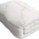 OrganicTextiles Rayon Derived from Bamboo Mattress Pad with Down Alternative Filling (Queen Size) 350 Thread Count, Soft, Fluffy Comfort, Baffle Box Stitched for Loft Stability, for Hot Sleepers