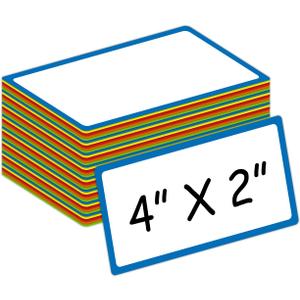 Colored Border Magnetic Labels Dry Erase 4x2 Inch 40 Pieces, Reusable Magnetic Dry Erase Labels for Whiteboards, Locker, School, Classroom, Office, Home Colored Border Magnetic Labels Dry Erase 4x2 Inch 40 Pieces, Reusable Magnetic Dry Erase Labels for Whiteboards, Locker, School, Classroom, Office, Home