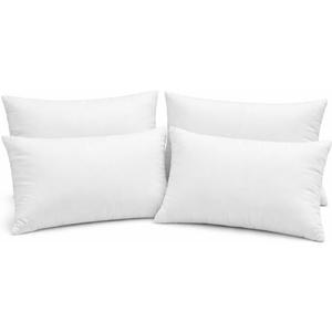 12 x 20 Pillow Inserts Set of 4  Rectangular Cushion Forms with Resilient Polyester Fill, Soft Support for Sofa, Bed & Lumbar Covers