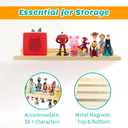 WodGod for Tonie Shelf Magnetic,for Tonie Storage Wall, Holds 38+ Characters Creative Magnetic Top & Back,Pinewood Floating Shelves for Wall,Dedicated Charging Spot for Tonebox,Figures Storage