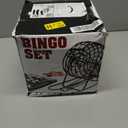 Deluxe Bingo Game Set with Laser Engraved Balls & 300 Chips – Includes 8" Metal Bingo Cage, 100 Large Print Cards, Master Board, Storage Bag for Family Parties & Group Games