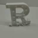 Illumify 6.5 x 1.2 x 8.7 Inch Light Up Letter, 1 Durable Marquee LED Light - Letter R, Touchproof, White Plastic Party Light, Keyhole Slot, For Parties, Weddings, Or Special Events - Restaurantware