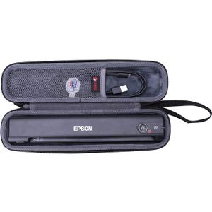 XANAD Hard Case for Epson Workforce ES-50 / ES-55R / ES-60W / ES-65WR / DS-30 / DS-70 / DS-80W Document Scanner (Case Only) (Black+Grey)