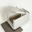 Enclosed Stainless Steel Cat Litter Boxs 21" L x12.2 W x 16.5" H with Litter Mat & Scoop.