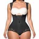 PJCBTR Faja Postparto Girdle for Tummy Control High Compression Shapewear for Zipper (Black, L)
