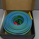 15 Ft Flexible Race Car Track (Aqua Green) for Kids,Flex Track Starter Set Compatible with Hot Wheels and Diecast 1/64th Cars,Portable Racetrack Roll Up Race Track with 4 Racecars and Suction Cups