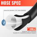 YAMATIC Pressure Washer Hose 100FT x 1/4", 3200 PSI Kink Resistant OEM-Quality Upgrade Power Washer Replacement/Extension with M22-14mm Brass Fittings for Ryobi, Troy Bilt, Greenworks, Craftsman