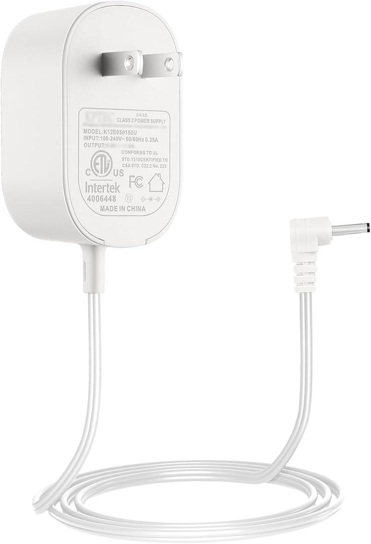 Tonton 5V Charger 10FT for InfantOptics DXR-8 / DXR-8 Pro Baby Monitor Unit, Replacement Official Round-Pin Power Cord Adapter for DXR8 and DXR8 PRO Monitor (NOT for Camera Unit)